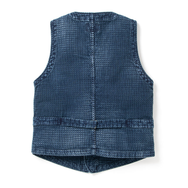 USEDインディゴ刺し子ベスト【4571U】