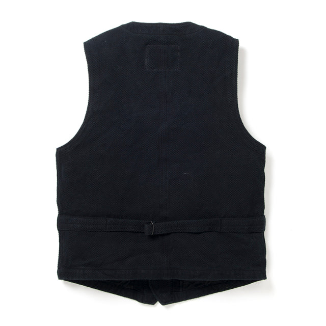 京黒紋付染刺し子ベスト【4573】