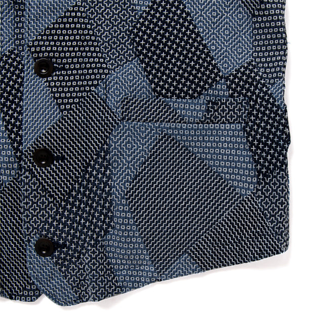 ツギハギ刺し子ベスト【4577】