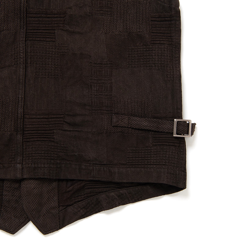 奄美泥染BOROジャガードベスト【4605】