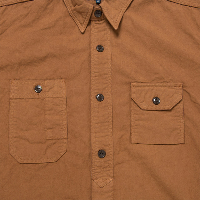 柿渋染め半袖シャツ【5675-KAKI】