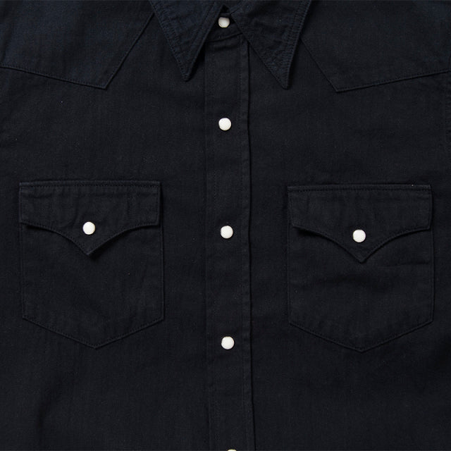 京黒紋付染ウエスタンシャツ【5686】