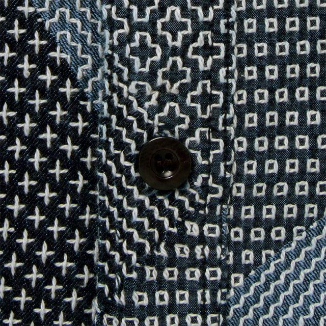 ツギハギ刺し子シャツ【5699】