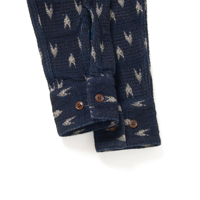 矢絣インディゴ刺し子シャツ【5712】