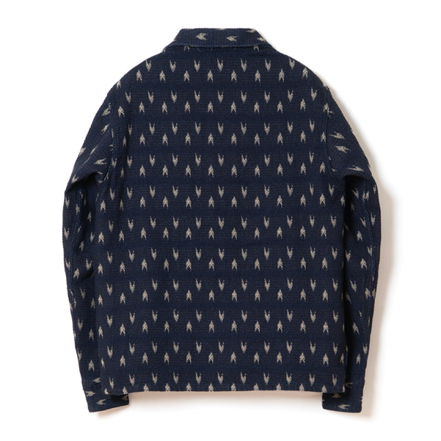 矢絣インディゴ刺し子シャツ【5712】