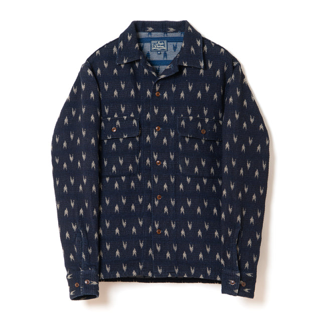 矢絣インディゴ刺し子シャツ【5712】