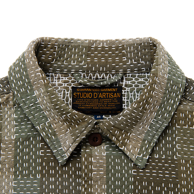 NORAGI ARMY SASHIKO 半袖シャツ【5719】