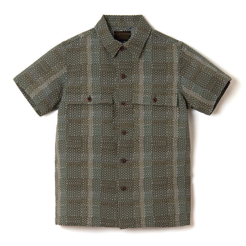 NORAGI ARMY SASHIKO 半袖シャツ【5719】
