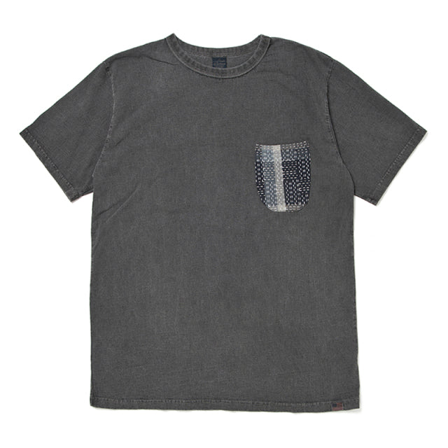 墨染め NORAGI SASHIKO ポケットTシャツ【8057-SUMI】