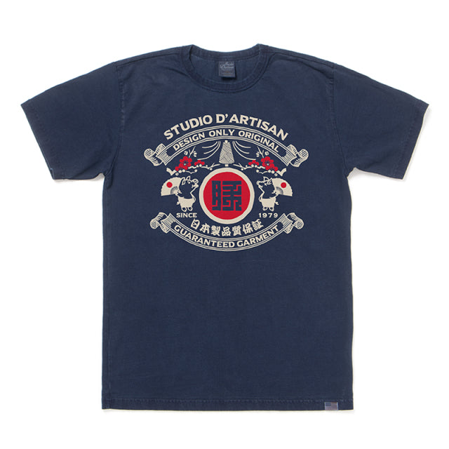 USAコットンインディゴTシャツ【8067B】