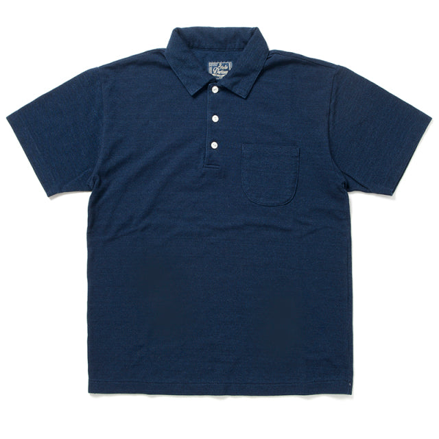 インディゴ鹿の子ポロシャツ【8108】