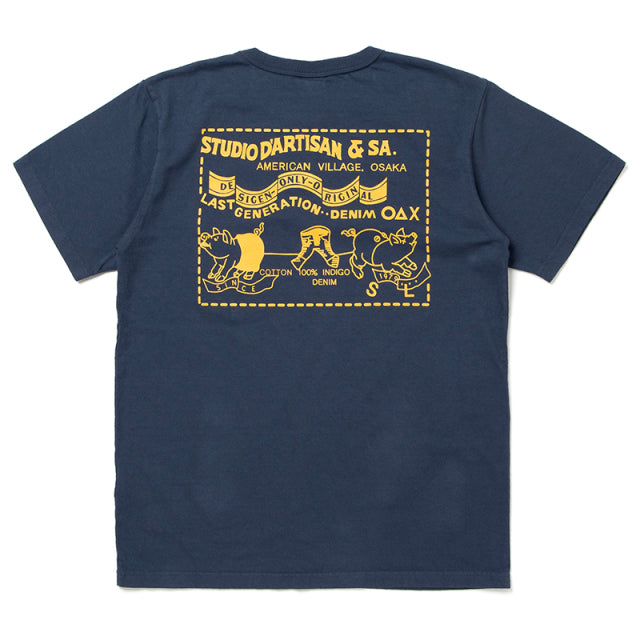 デニムポケットプリントTシャツ【8135A】