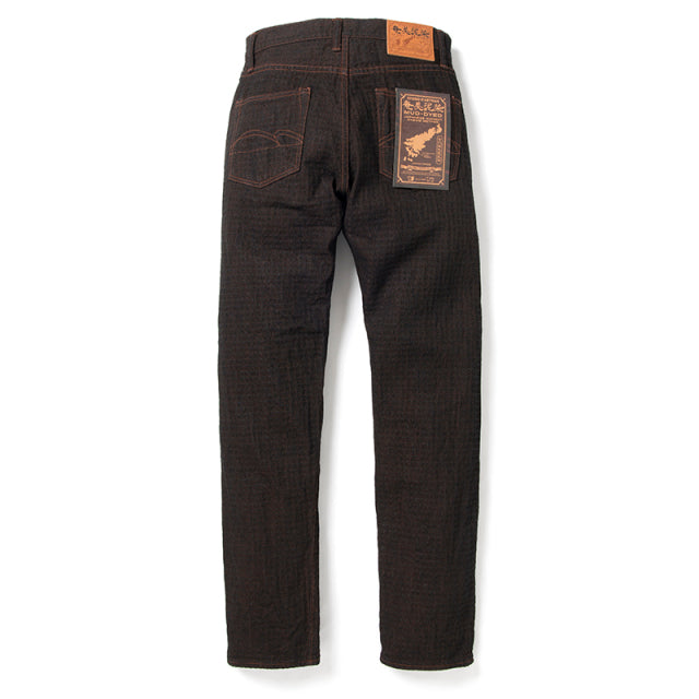 奄美泥染刺し子デニムジーンズ【D1867】BIGサイズ