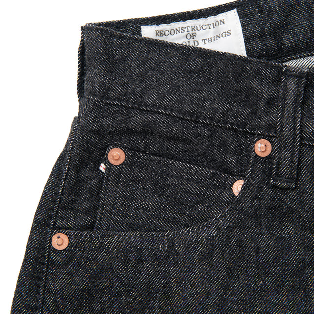 ルーズストレートウォッシュブラックジーンズ【D1890B】BIGサイズ