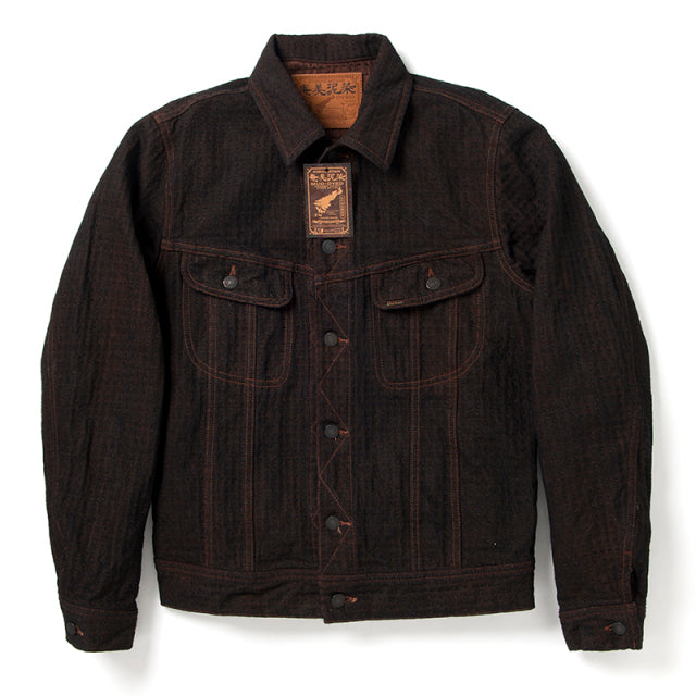 奄美泥染刺し子デニムジャケット【D4564】