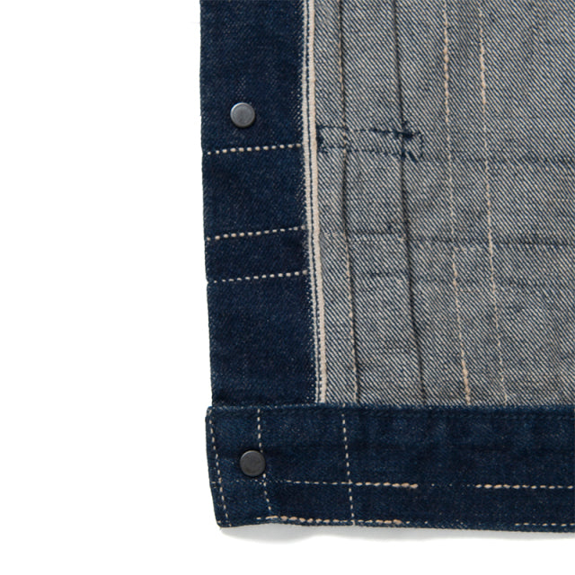 乱れ絣デニムジャケット【D4574】