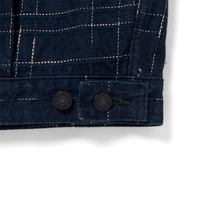 乱れ絣デニムジャケット【D4574】