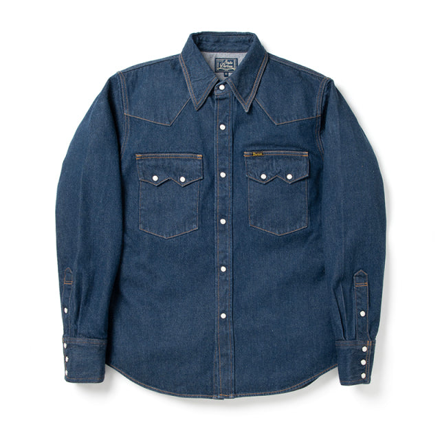 天然藍デニムウエスタンシャツ【D5701】