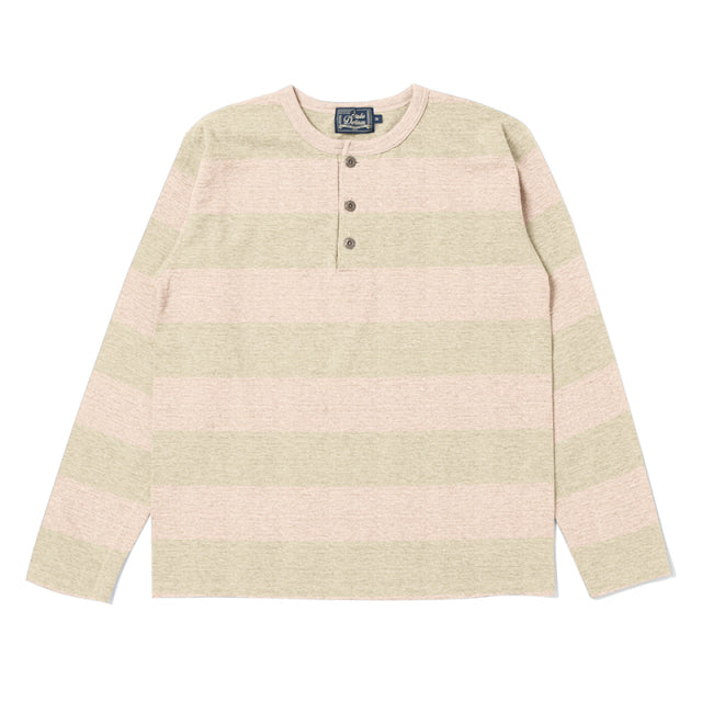 FOX吊り編みボーダーヘンリー長袖Tシャツ【FOX-014】