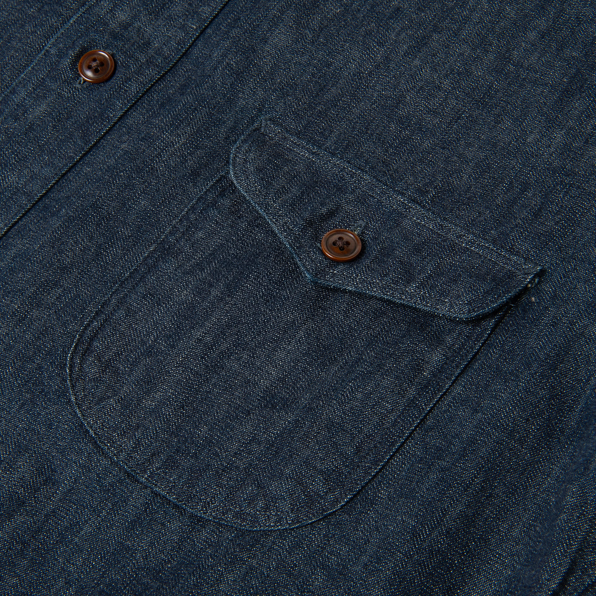 Denim Shawl Collar Short Sleeve Shirt【OR-5107S】