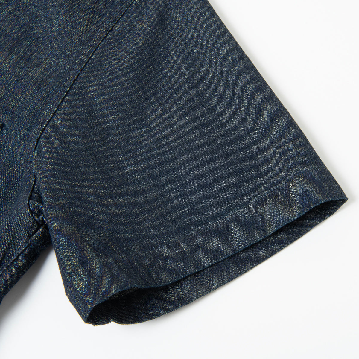 Denim Shawl Collar Short Sleeve Shirt【OR-5107S】