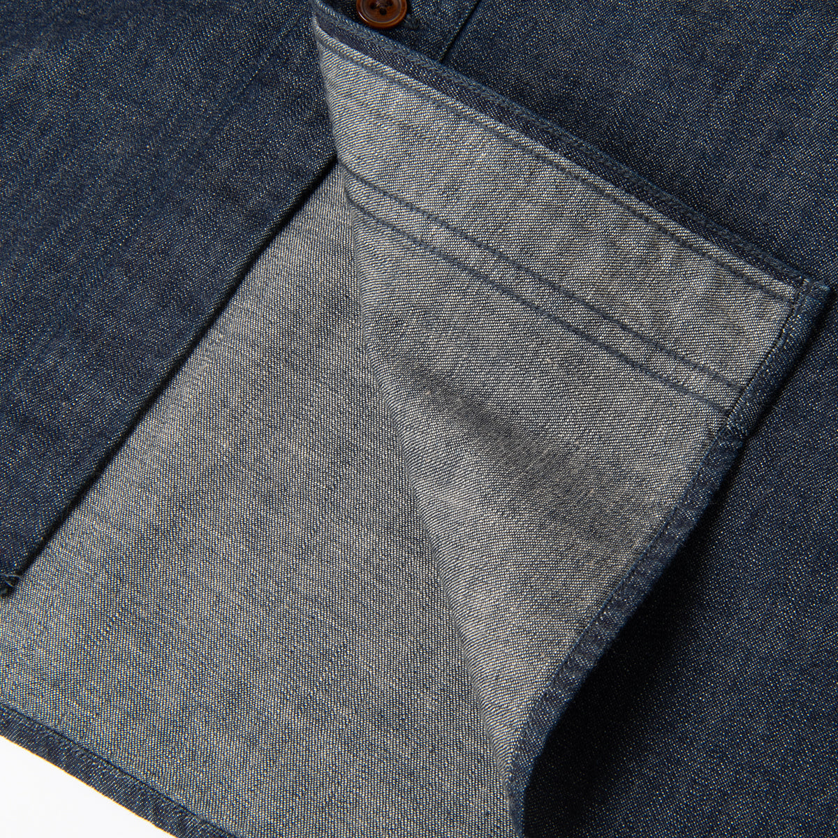 Denim Shawl Collar Short Sleeve Shirt【OR-5107S】