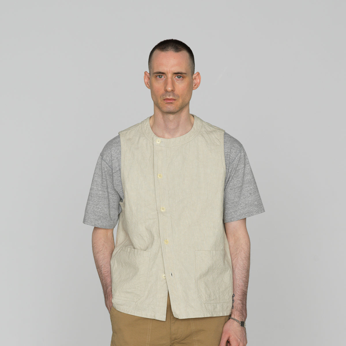 Cotton Linen Gilet 【OR-4314】