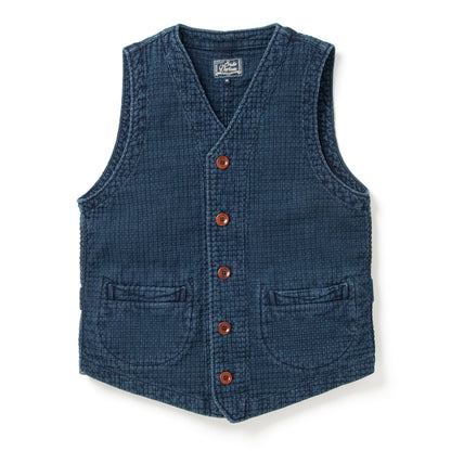 インディゴ刺し子ベスト【4571】