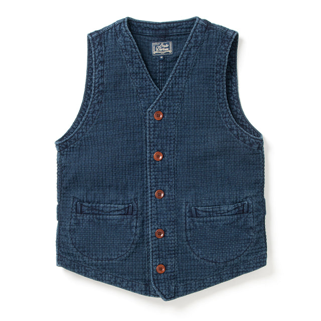 インディゴ刺し子ベスト【4571】