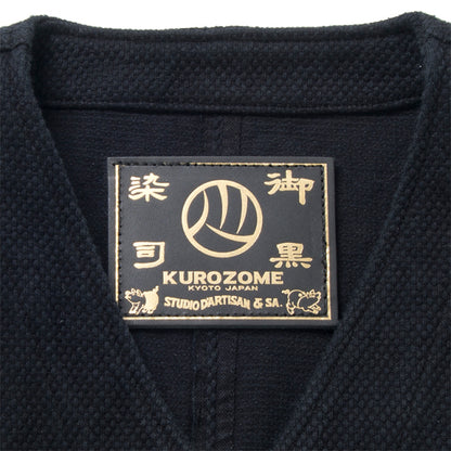 京黒紋付染刺し子ベスト【4573】