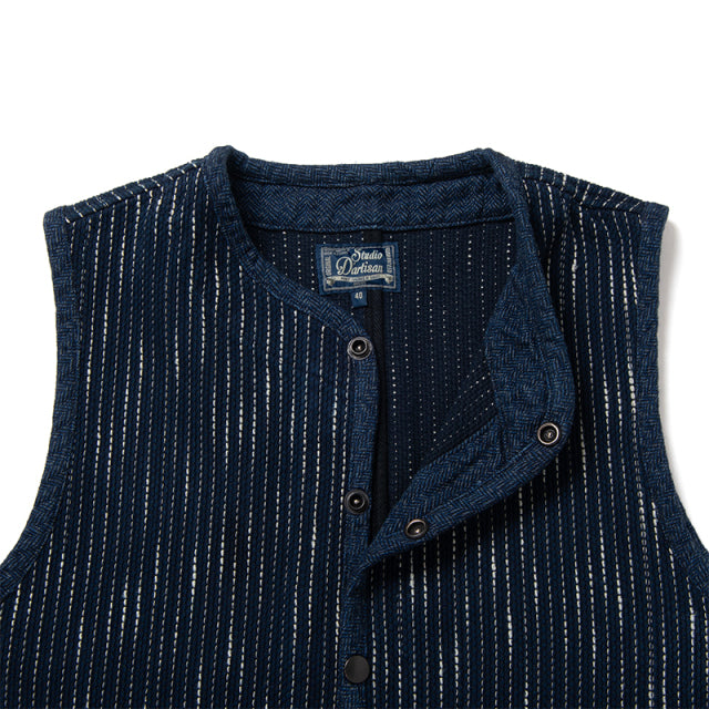 RAIN刺し子ベスト【4588】