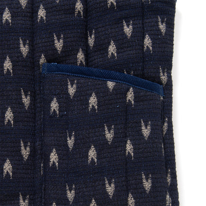 矢絣インディゴ刺し子ベスト【4598】