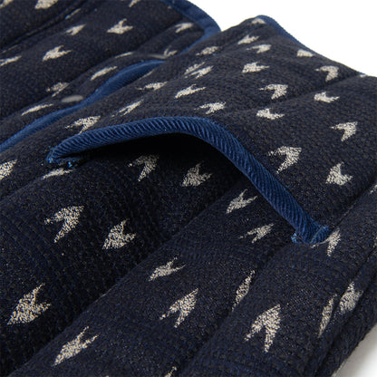 矢絣インディゴ刺し子ベスト【4598】