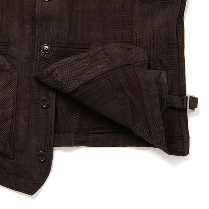 奄美泥染BOROジャガードベスト【4605】