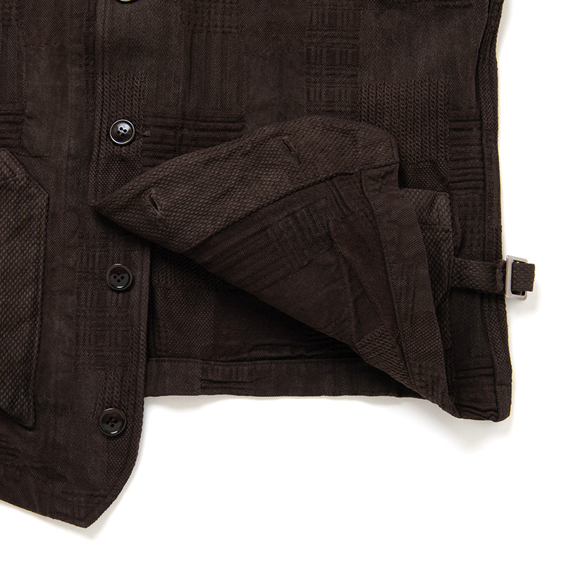 奄美泥染BOROジャガードベスト【4605】