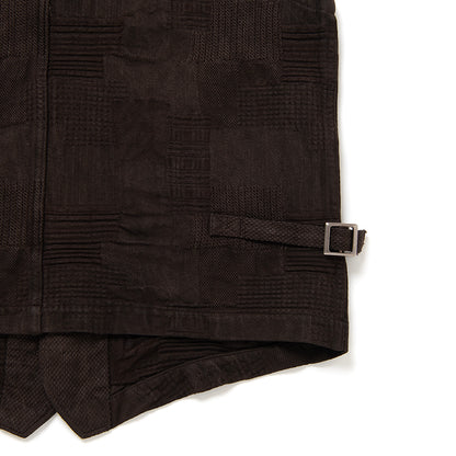 奄美泥染BOROジャガードベスト【4605】