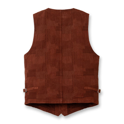 奄美泥染BOROジャガードベスト【4605】