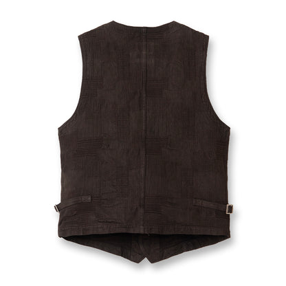 奄美泥染BOROジャガードベスト【4605】
