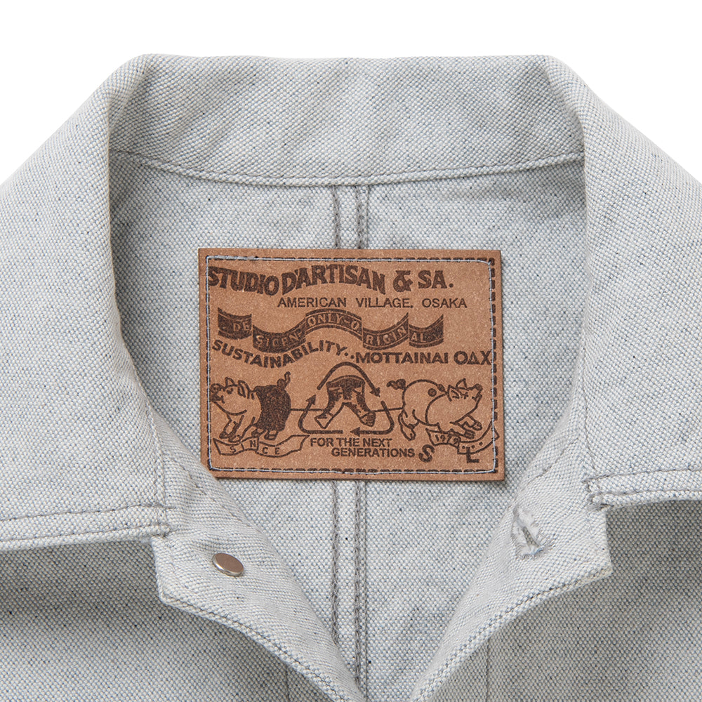 アップサイクルインディゴキャンバスカバーオール【4607】