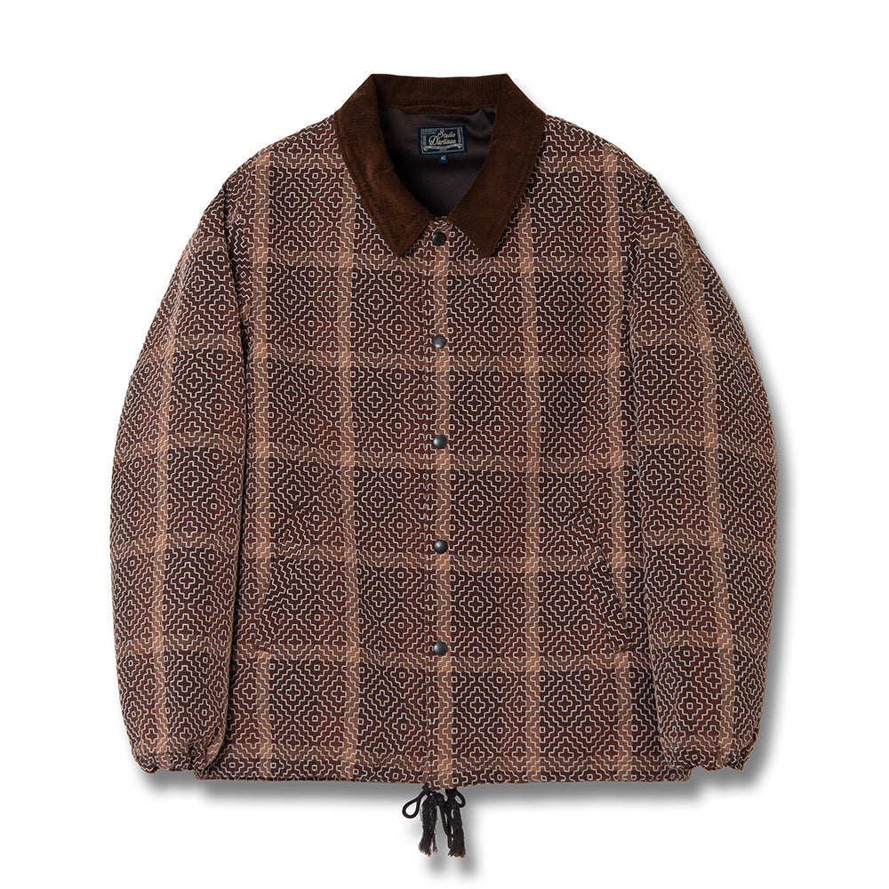 柿渋野良着刺し子コーチジャケット【4618】