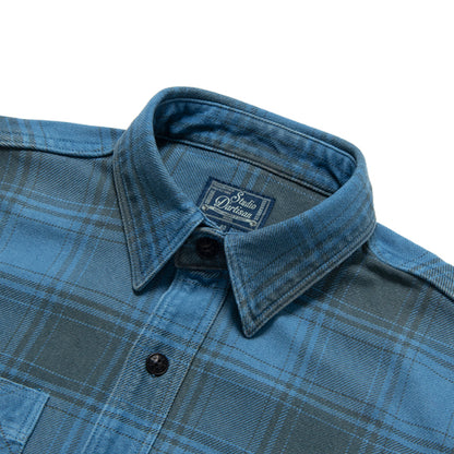 インディゴ染めネルシャツ【5664】