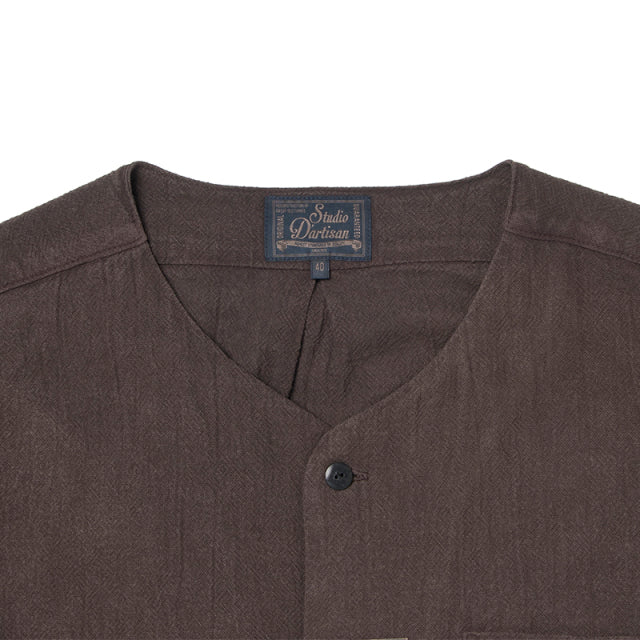 奄美泥染 鯉口シャツ【5672】