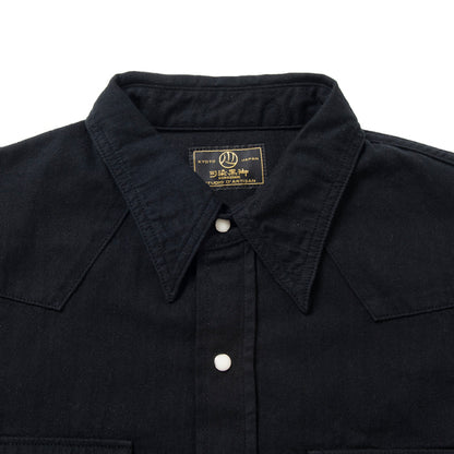 京黒紋付染ウエスタンシャツ【5686】