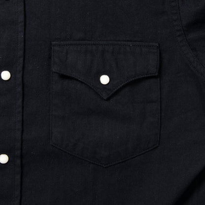 京黒紋付染ウエスタンシャツ【5686】