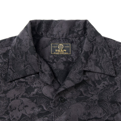 京黒紋付染 百豚ジャガード半袖シャツ【5687】