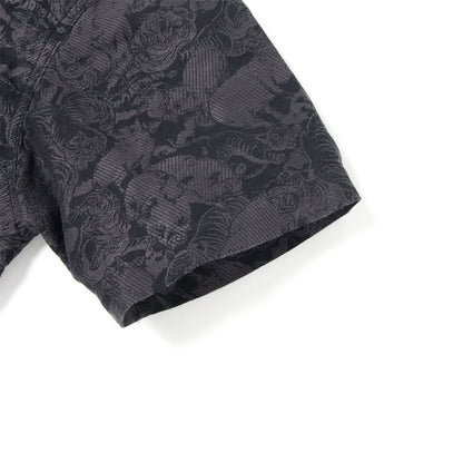 京黒紋付染 百豚ジャガード半袖シャツ【5687】