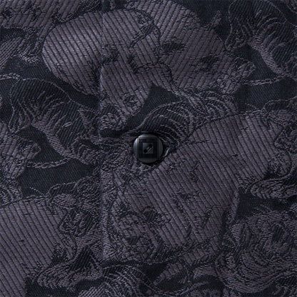 京黒紋付染 百豚ジャガード半袖シャツ【5687】