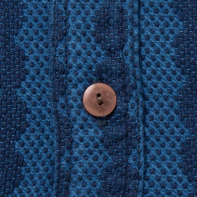 インディゴ刺し子ドビー織りシャツ【5695】