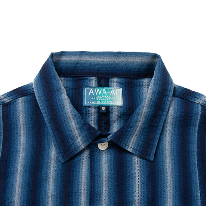 阿波しじら織り長袖シャツ【5706A】
