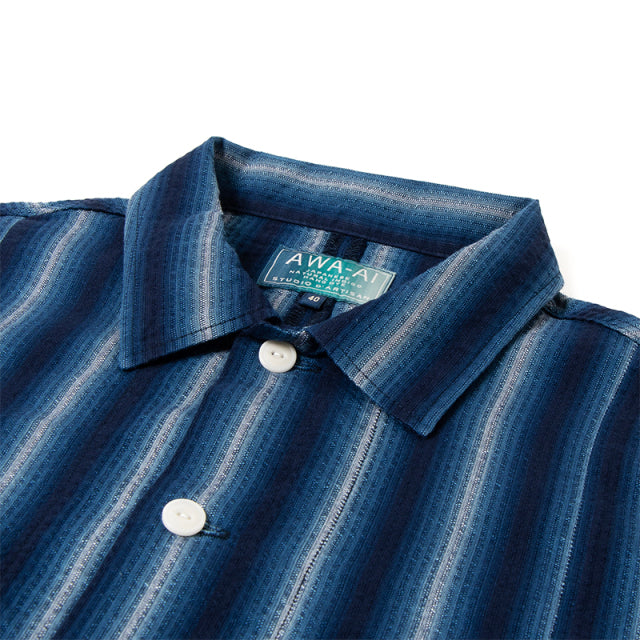 阿波しじら織り長袖シャツ【5706A】